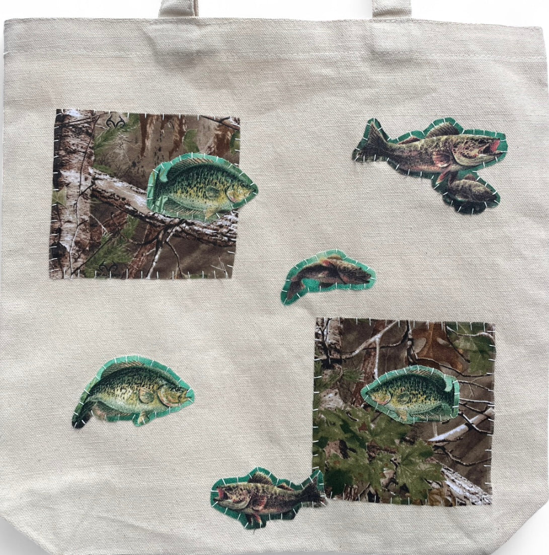 Fish camo L bag