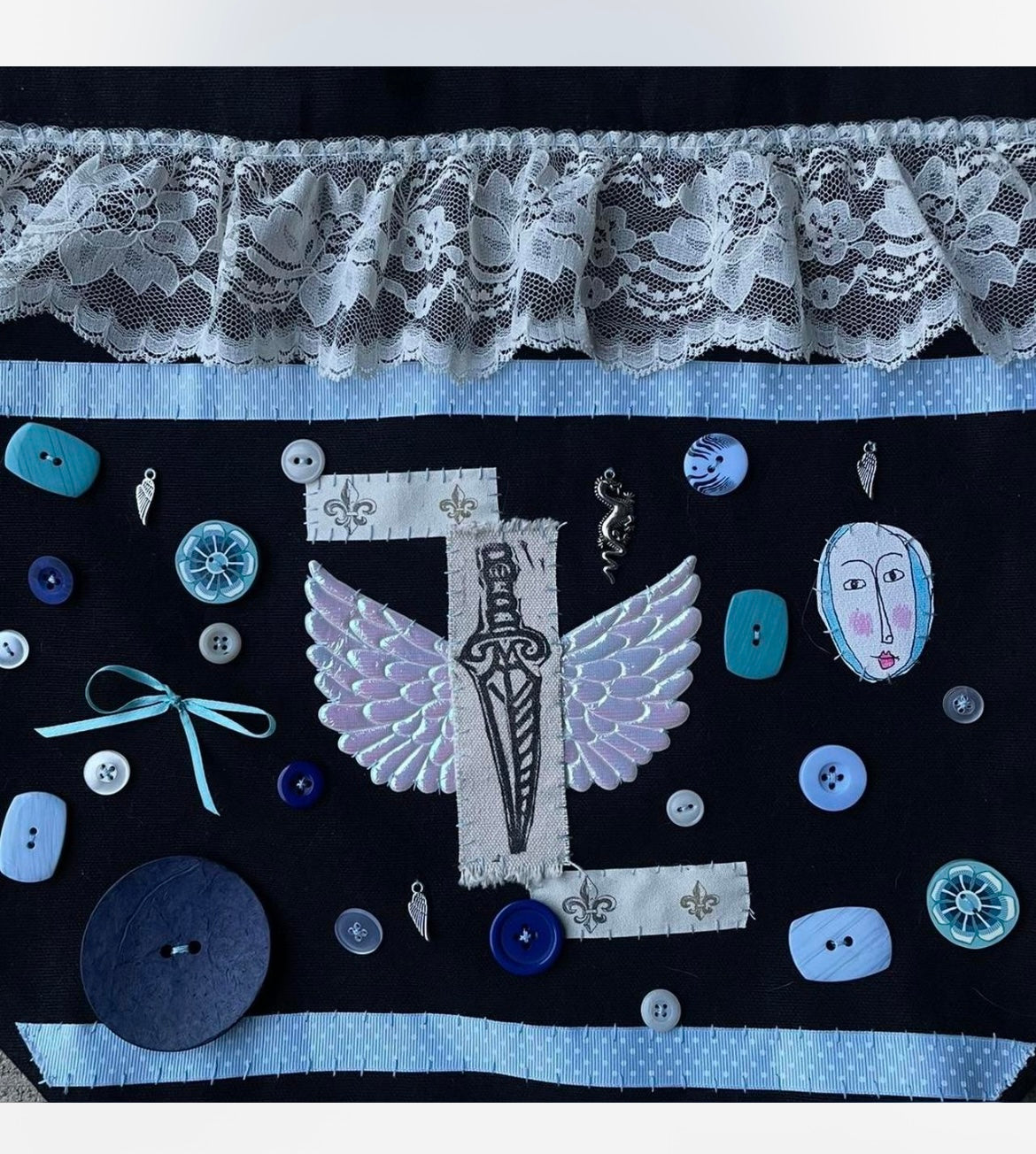 blue flying dagger L bag