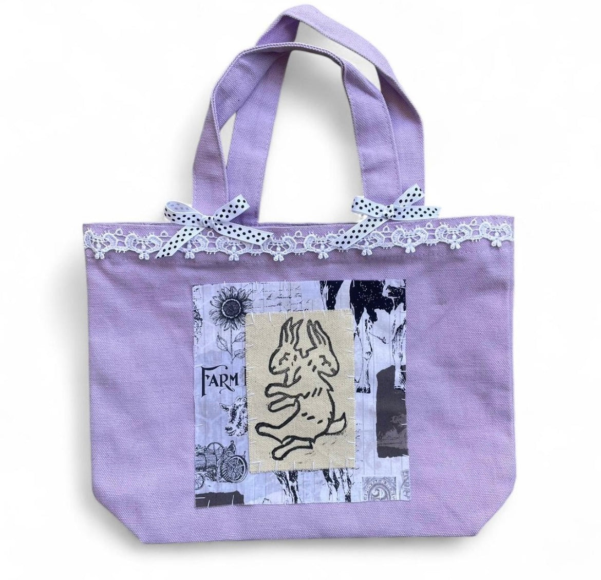 purple double headed rabbit M bag