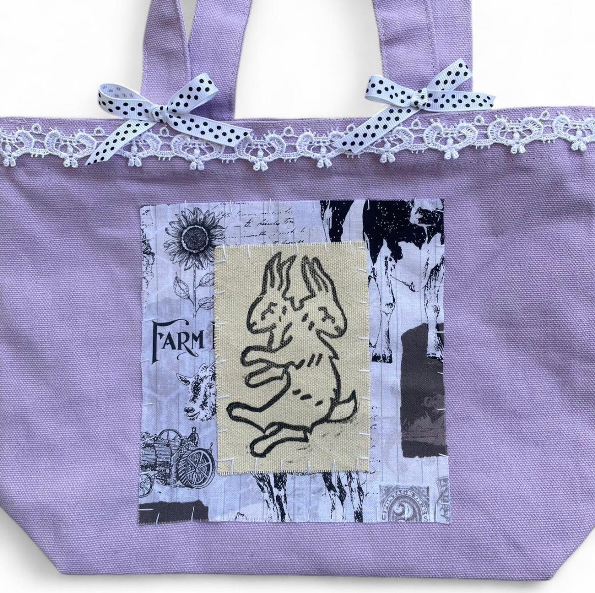 purple double headed rabbit M bag