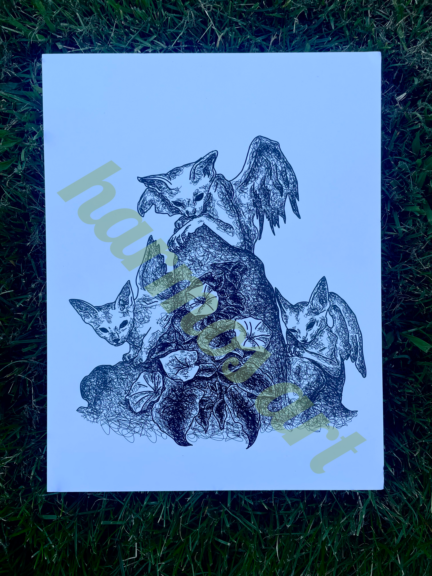 gargoyle cats print