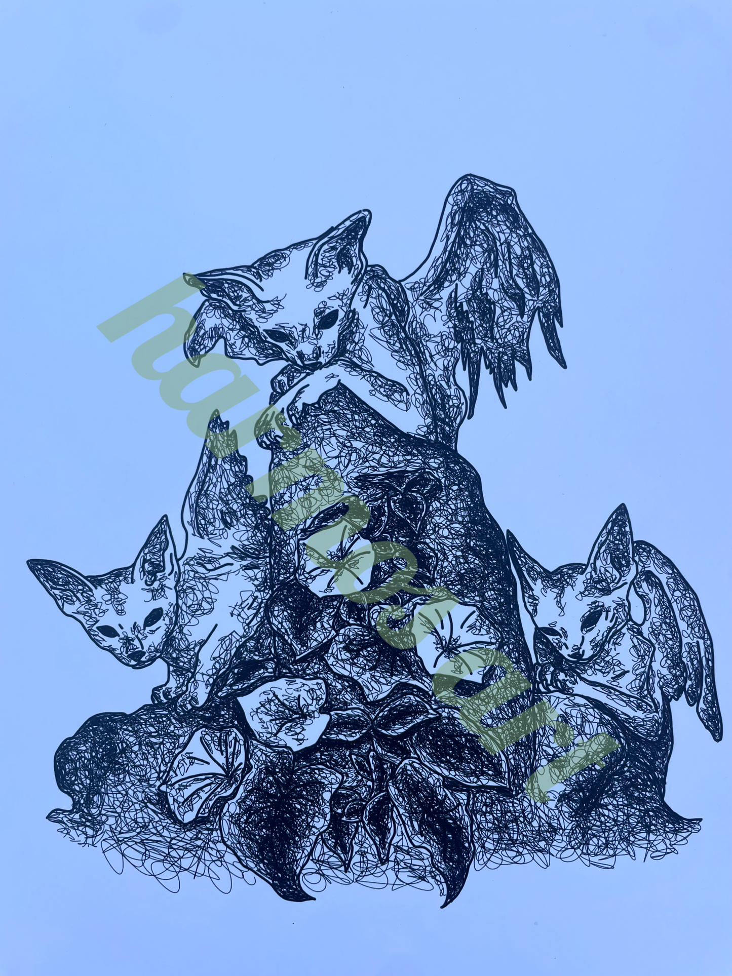 gargoyle cats print