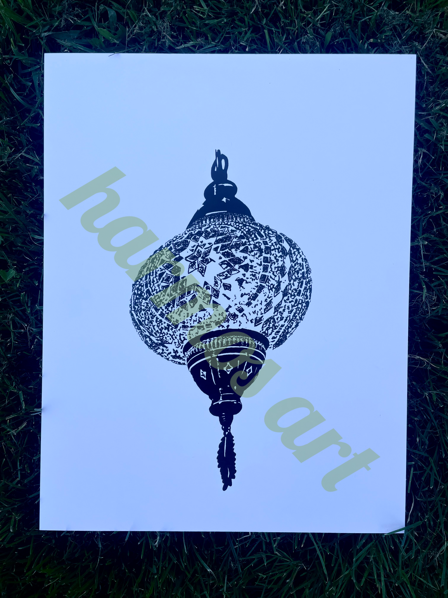 hanging lamp print