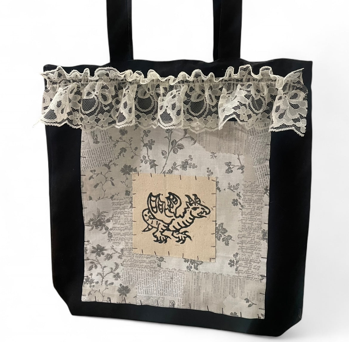 Dragon lace flowers L bag