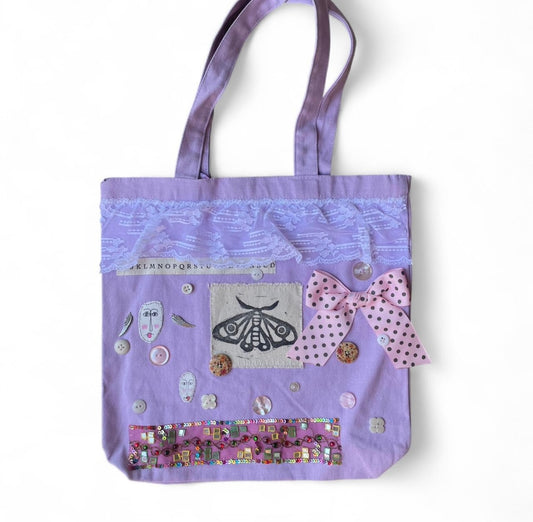 moth pink n’ purple L bag