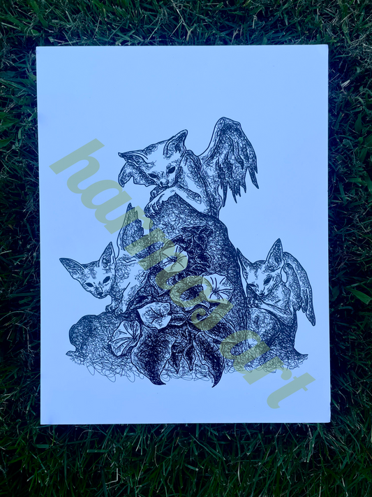 gargoyle cats print