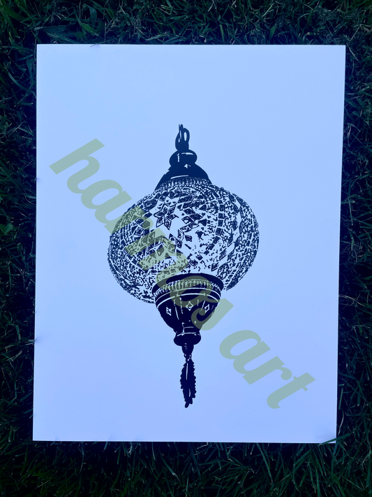 hanging lamp print