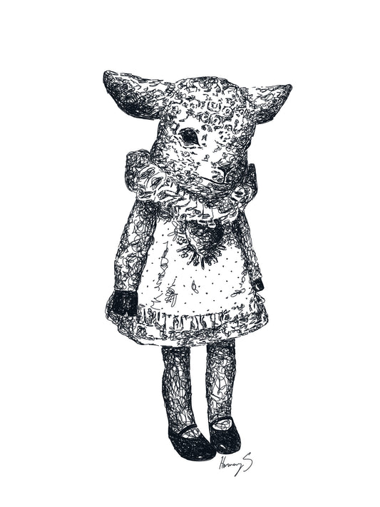 Lamb doll print